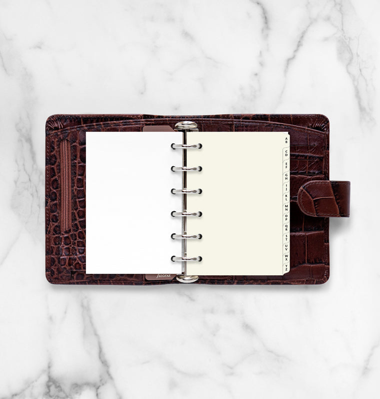 Krémový rozraďovač A-Z, 2 písmená na záložke, Vreckový