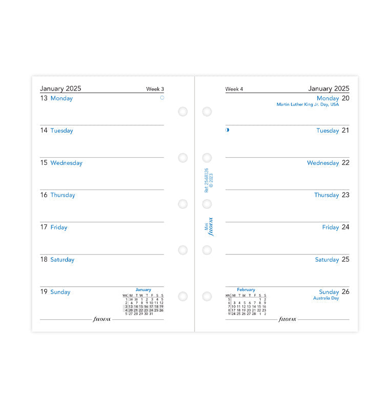 Filofax kalendár týždeň/1 strana 2026, Mini, anglický 26-68126