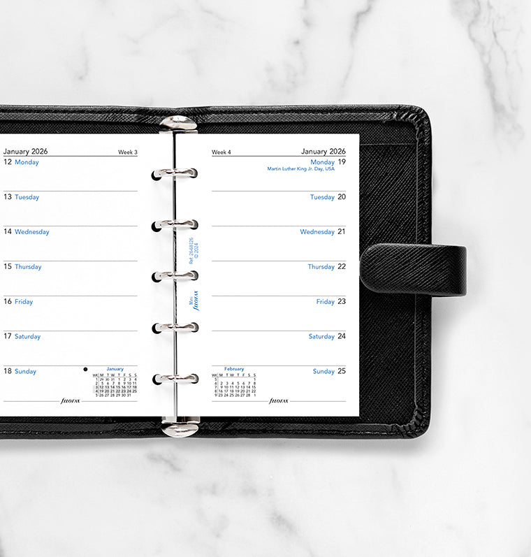 Filofax kalendár týždeň/1 strana 2026, Mini, anglický 26-68126