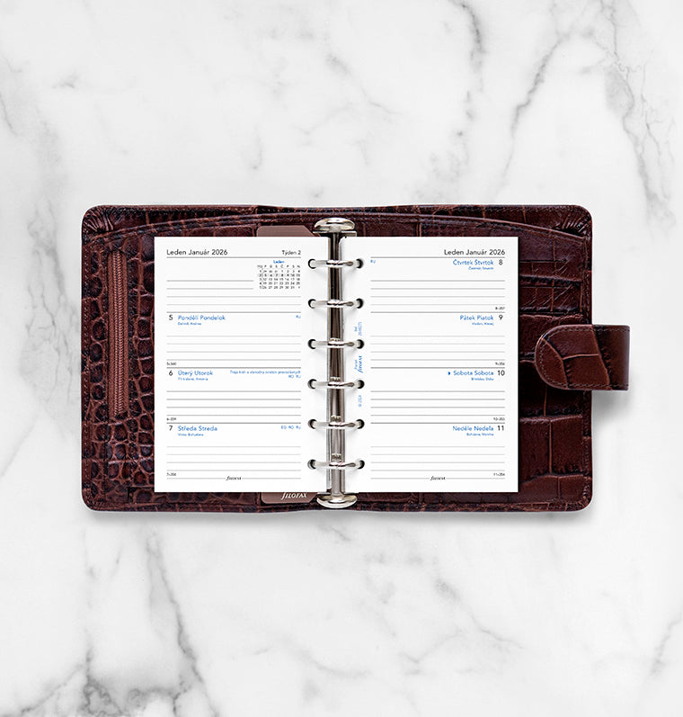 Filofax kalendár 2026 týždeň/2 strany, Vreckový, ČJ+SJ 26-68271