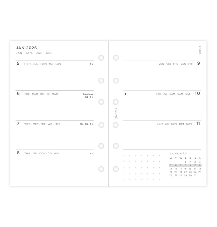 Filofax set do diára Minimal 2026, Vreckový 26-68290