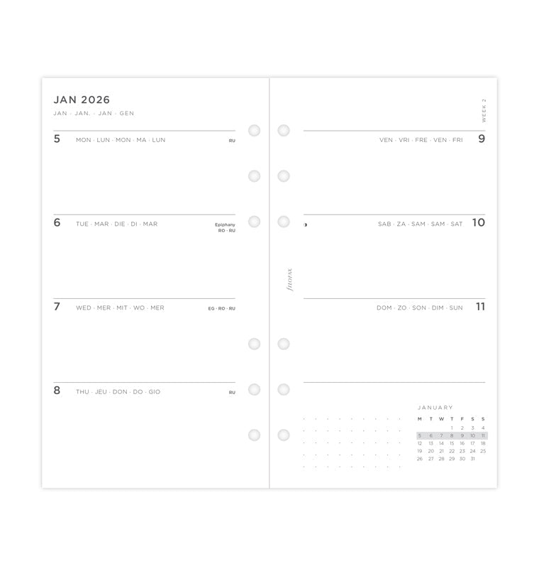 Filofax set do diára Minimal 2026, Osobný 26-68490