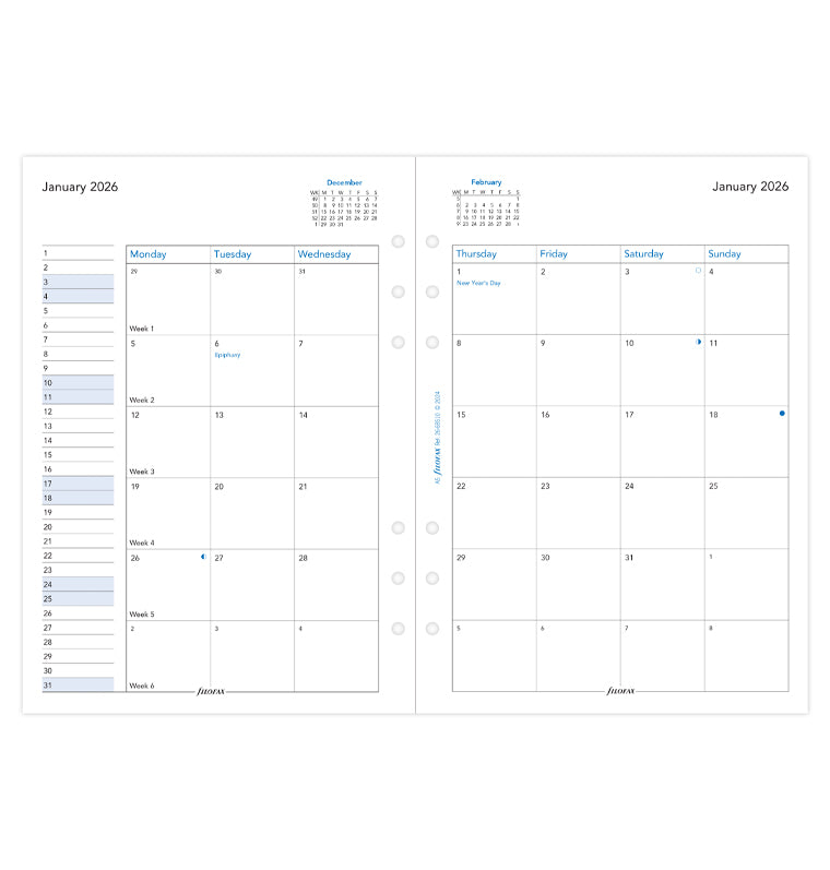 Filofax kalendár mesiac/2 strany 2026, A5, anglický 26-68510