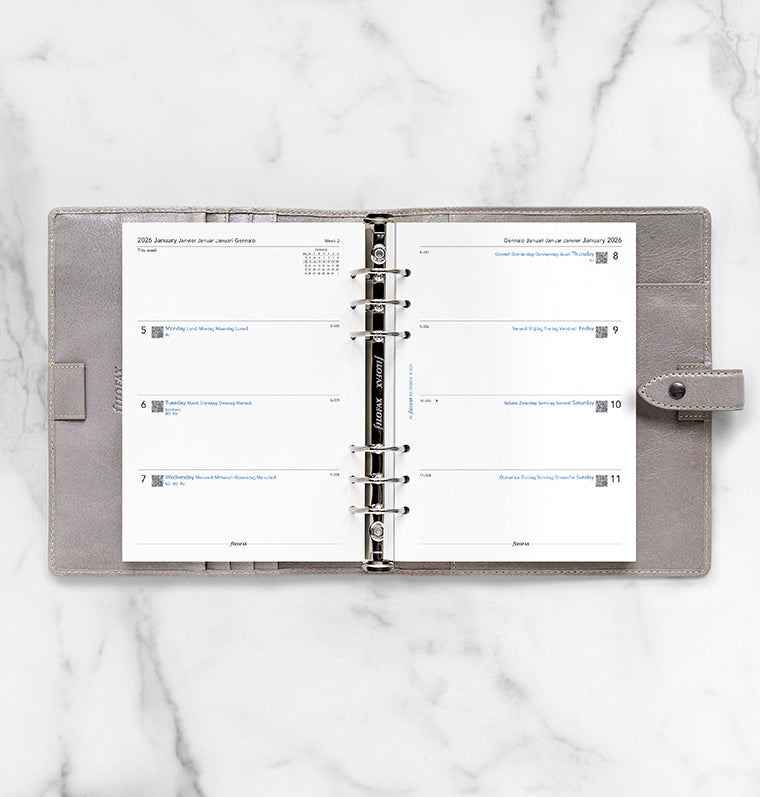 Filofax kalendár týždeň/2 strany 2026, A5, 5 jazykov 26-68516