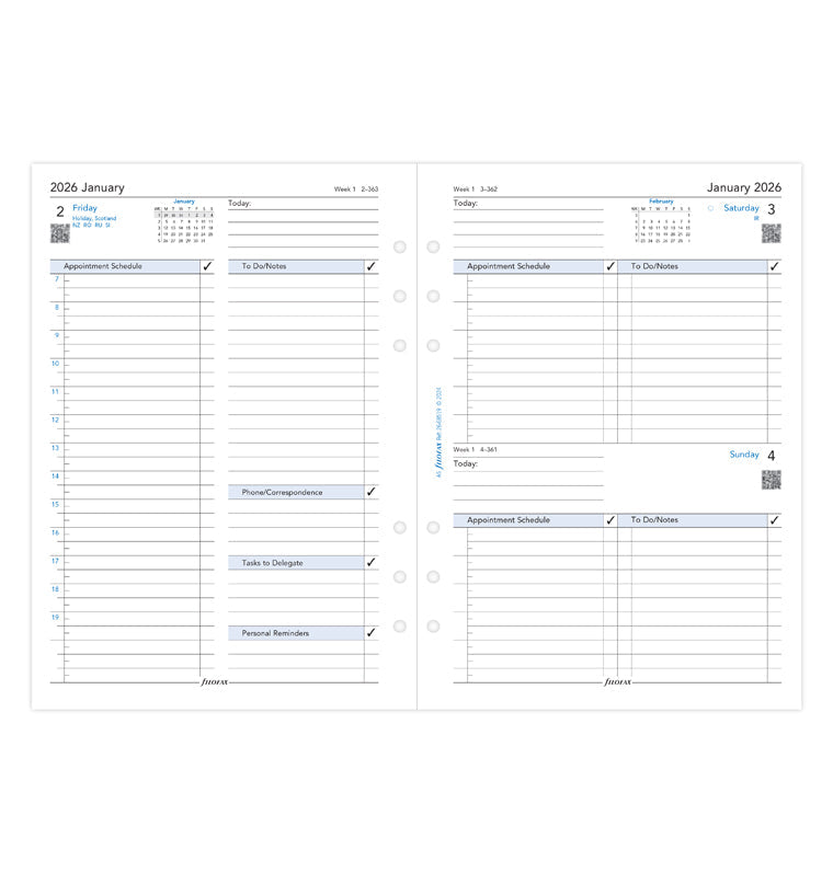 Filofax kalendár deň/1 strana 2026, A5, business, anglický 26-68519
