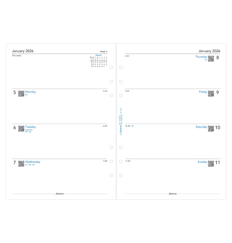Filofax kalendár týždeň/2 strany 2026, A5, anglický 26-68522