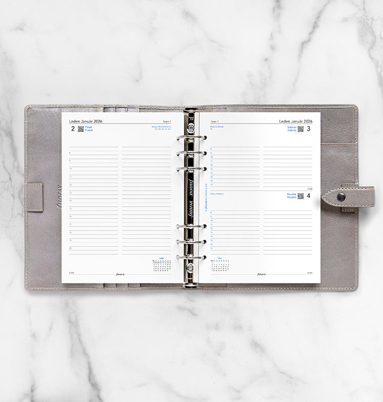 Filofax kalendár 2026 deň/1 strana, A5, ČJ+SJ 26-68580