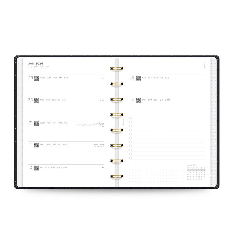 26-68300, Plánovač Moonlight 2026, A5 black