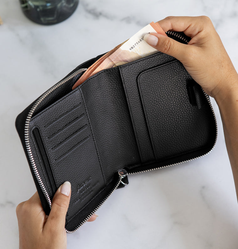 diár Norfolk Zip, Vreckový Compact Black