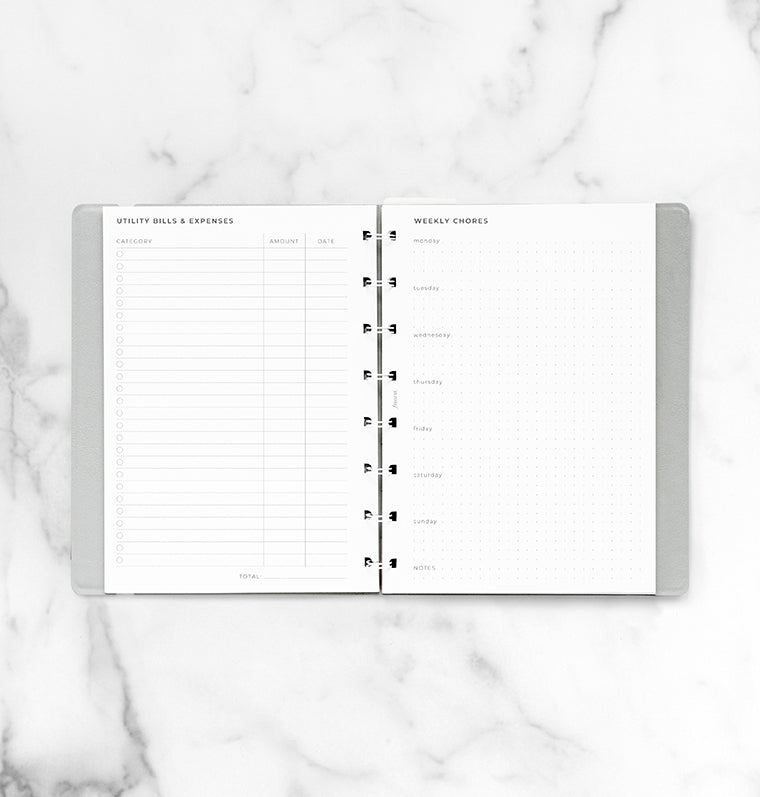 Plánovanie domácnosti Filofax Notebook, A5