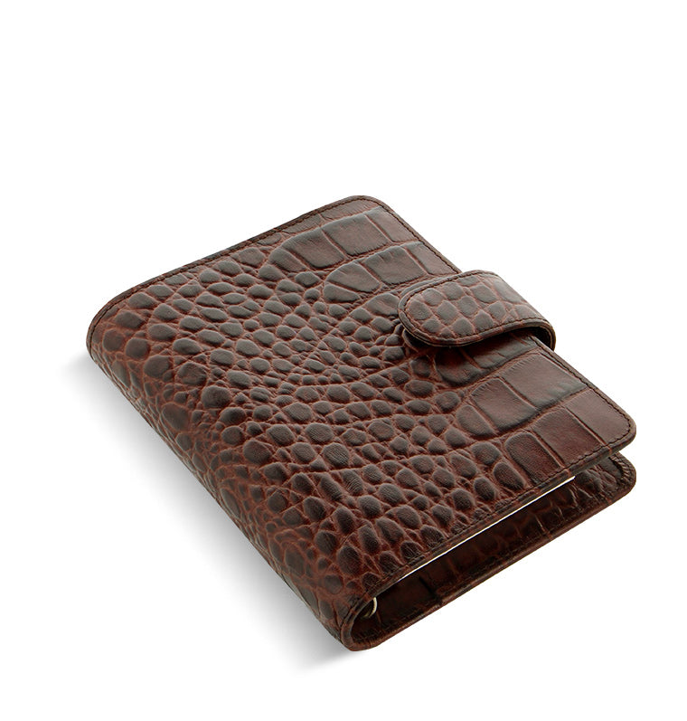 Classic Croc Brown Pocket Organiser