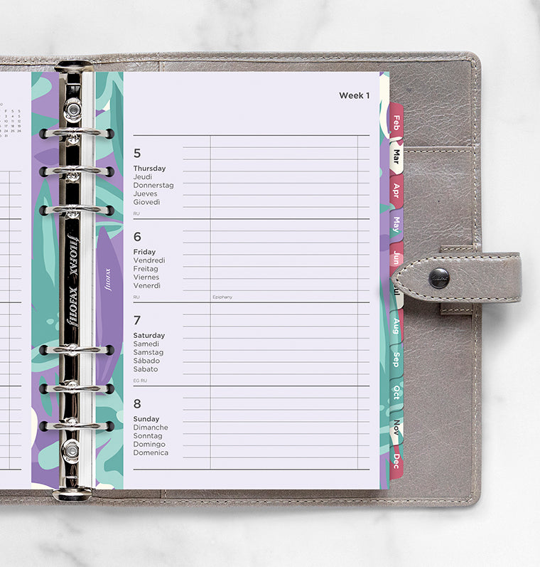Filofax Floral Illustrated Diary Refill Pack - A5 2023 Multilanguage