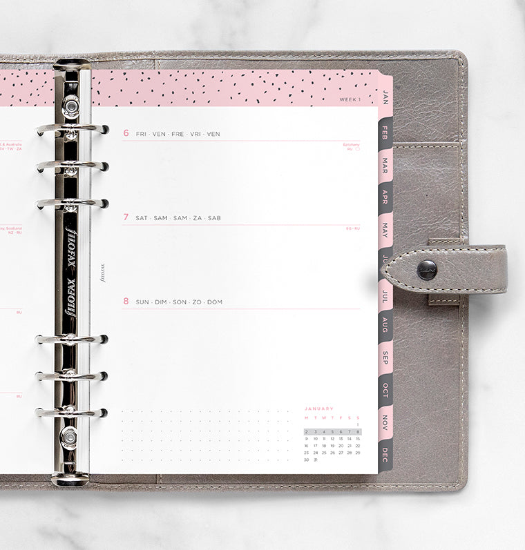 Filofax Confetti Week On Two Pages Diary - A5 2023 Multilanguage