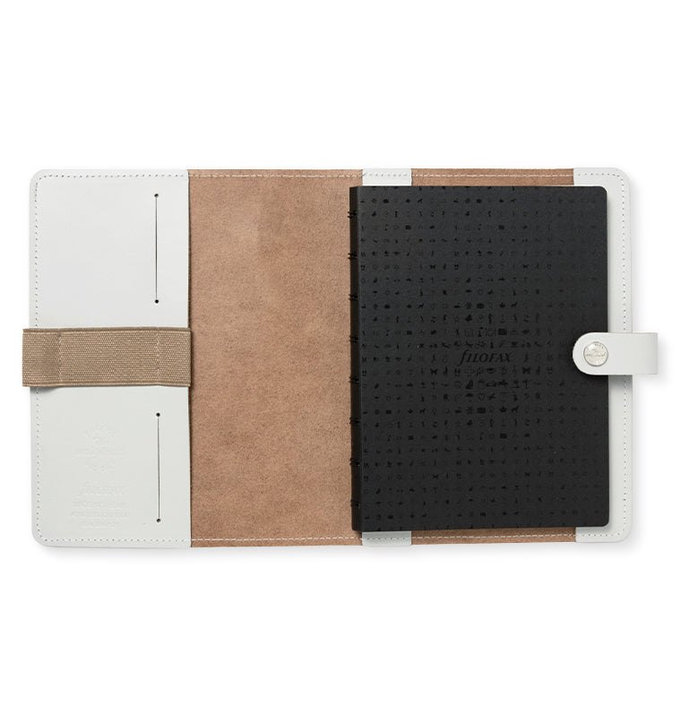 Filofax The Original A5 Leather Folio in Stone grey with notebook insert inside
